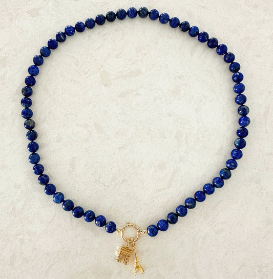 Lapis Bead Candy Necklace
